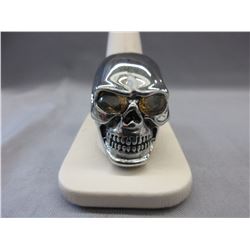 Mans Heavy Set Stainless Steel Skull Ring