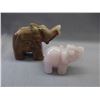 Image 1 : 2 Hand Carved Elephants - 408 CTW
