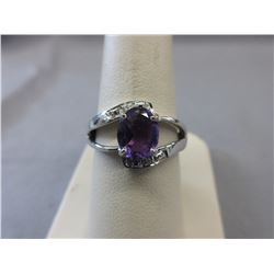 2+CT Oval Amethyst & Diamond Cocktail Ring