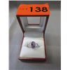 Image 2 : 2+CT Oval Amethyst & Diamond Cocktail Ring