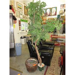 8' Tall imitation tree with planter