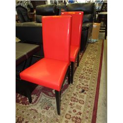 2 New red dining chairs