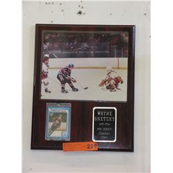 Framed Wayne Gretzky memorabilia