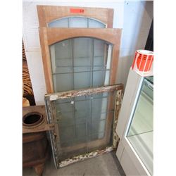 4 Vintage leaded glass windows