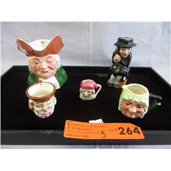 5 Mini toby mugs & jugs