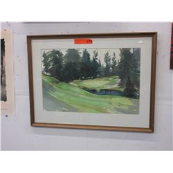 Original watercolour of a golf course