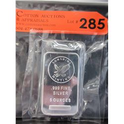 5 Troy Oz. - "Sunshine Minting" .999 Silver Bar