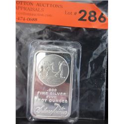 5 Troy Oz. - "Miner & Mule" motif .999 Silver Bar