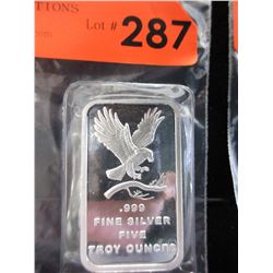 5 Troy Oz. - "Silver Towne" .999 Silver Bar