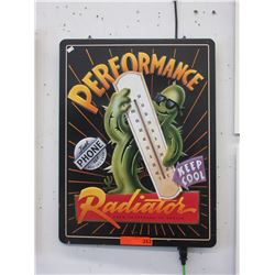 Performance radiator thermometer tin sign