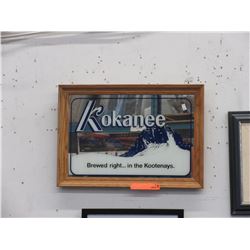 Framed Kokanee wall mirror