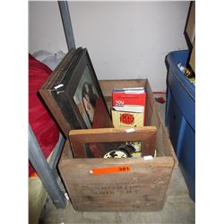 Vintage Southern Co-op wood crate & contents