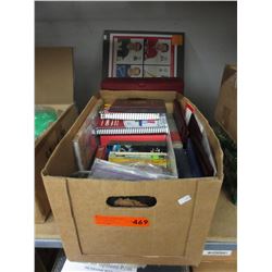 Box of assorted books
