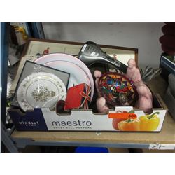 Box of household goods - some collectible
