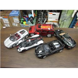 5 Scale model cars - no boxes