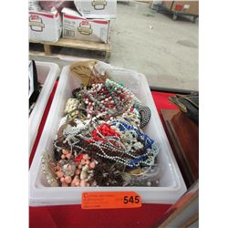 Large tray of used fashion jewelry
