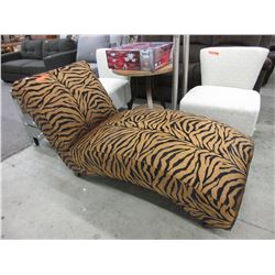 Upholstered tiger stripe print lounger