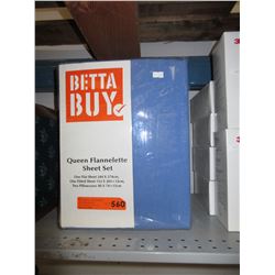 New - Queen size flannelette sheet set - blue