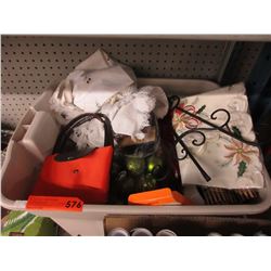 Tote of new & used household items