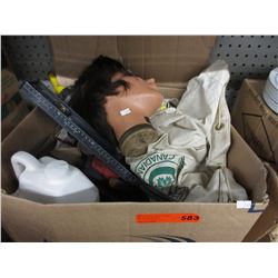 Box of used tools & other assorted items