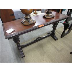 1920s Walnut library table - carved edge