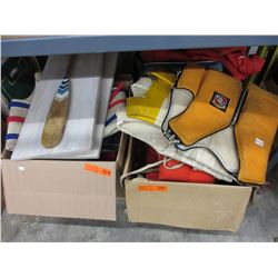 2 Boxes of vintage lifejackets & more