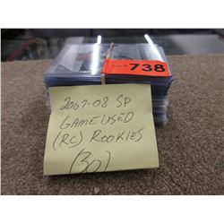 30 x 2007-08 SP Game used rookie cards
