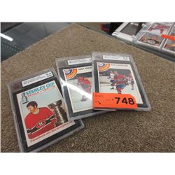 3 Graded 1978-79 O-Pee-Chee hockey cards