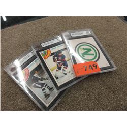 3 Graded 1977-79 O-Pee-Chee hockey cards