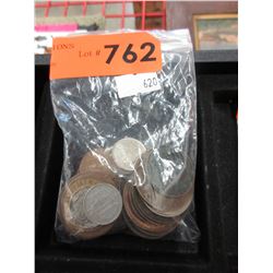 Bag of world coins, tokens & currency