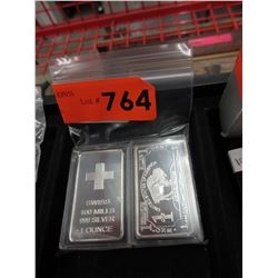 2 Silver plated art bars