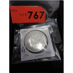 1963 Canadian Silver Dollar Coin