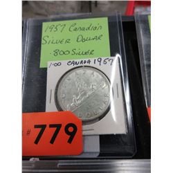 1957 Canadian Silver Dollar Coin