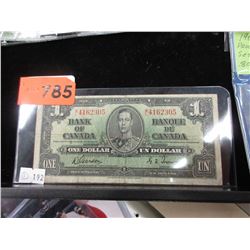 1937 Canadian $1 bill