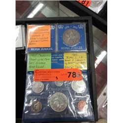 1965 CDN coin set & 2 British crowns