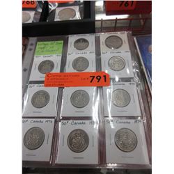 11 Canadian .50 coins