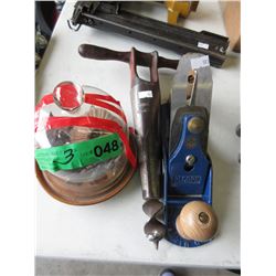 Wood planes, auger & more