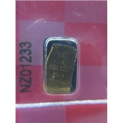 3 x .995 Gold Turkish Mint Bars - 0.01 grams each