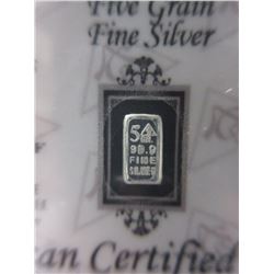 6 Fine Silver Investor Bars - 5 Grains each