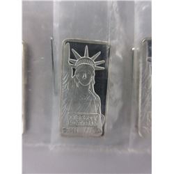 3 Rare 1985  "Statue of Liberty" Silver Bars