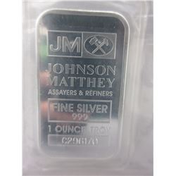 1 Ounce - Silver "Johnson Matthey" Investor Bar