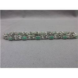 3 CTW Emerald & Diamond Tennis Bracelet