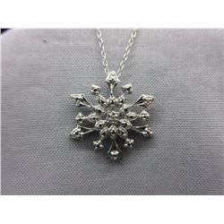 Diamond Snowflake Slide Pendant & Chain