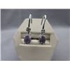 Image 1 : New - Amethyst & Diamond Lever Back Earrings