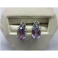 New -1.70 CTW Amethyst & Diamond Earrings