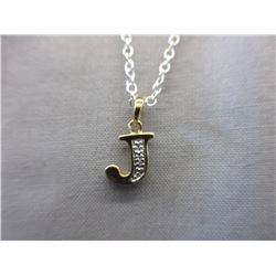 Initial "J" Pendant & Chain - Sterling Silver