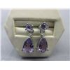 Image 1 : New - Amethyst & Diamond Drop Dangle Earrings