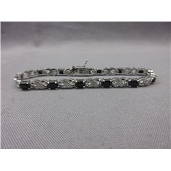 6+ CTW Black Sapphire & Diamond Bracelet