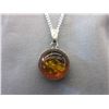 Image 1 : Orange Baltic Amber Pendant & Chain
