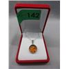 Image 2 : Orange Baltic Amber Pendant & Chain